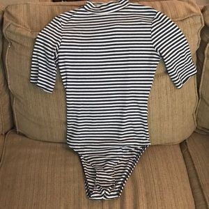 Striped 1/4sleeve bodysuit